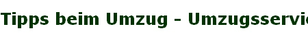 Tipps beim Umzug - Umzugsservice